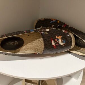 Michael Kors Brown Espadrilles with Vibrant Print